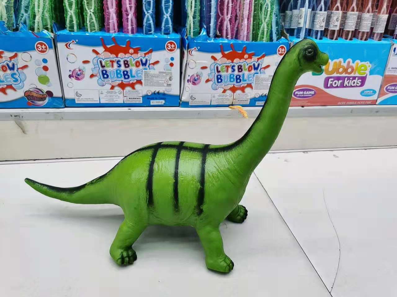 DINOSAURIO GRANDE GOMA DE INFLABLE 20CM VERDE LARGO ART A 8535 Dalma Toys